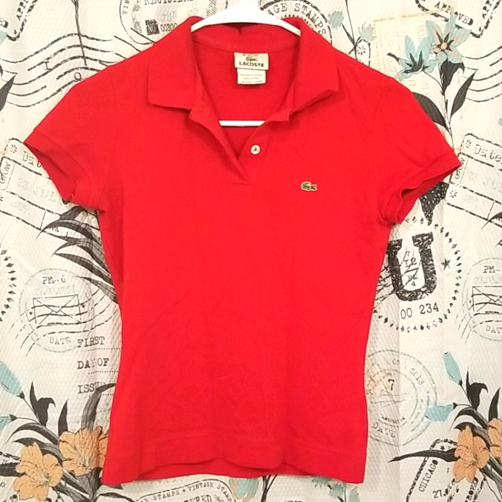 Lacoste Woman Vintage Polo-Red size XS
